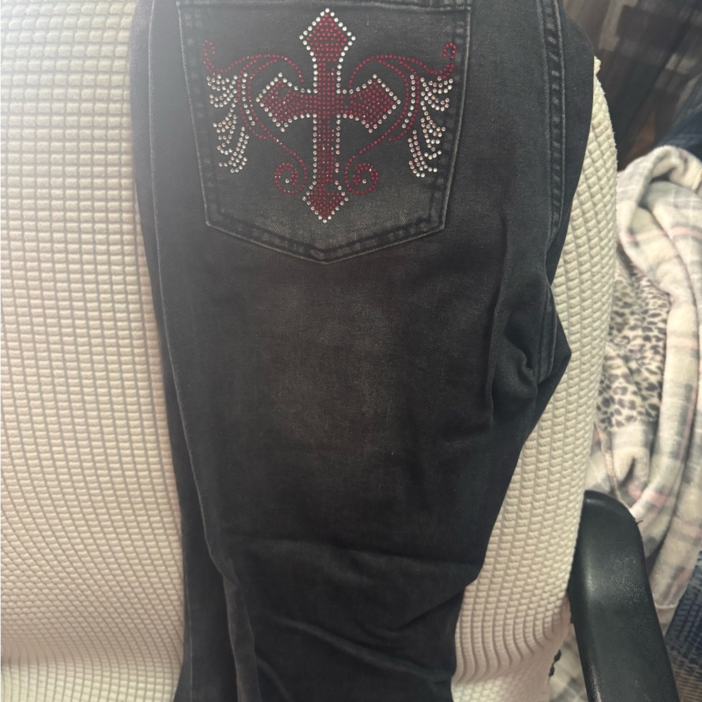 Embellished Black Denim Jeans